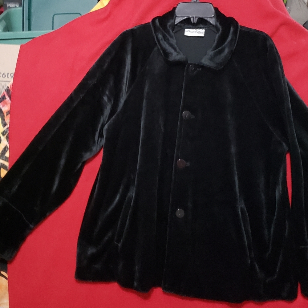 Vintage Private Edition-Chico's-Punk-Funky-Velour Jacket-Big Bell Sleeves-M/L-pl